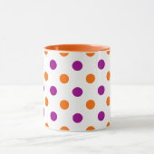 White Purple Orange Polka Dots Pattern マグカップ (中央)
