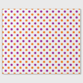 White Purple Orange Polka Dots Pattern ラッピングペーパー (フラット)