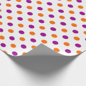 White Purple Orange Polka Dots Pattern ラッピングペーパー (角)