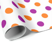 White Purple Orange Polka Dots Pattern ラッピングペーパー (ロールコーナー)