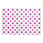 White Purple Pink Polka Dots Pattern  枕カバー (裏面)