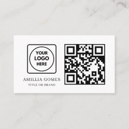 White QR Code | モダンでミニマルなカスタム連絡先 名刺