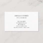 White QR Code | Modern Minimal Custom Contact  名刺 (裏面)