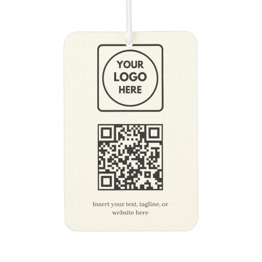 White QR Code | Simple Professional Business カーエアーフレッシュナー (正面)
