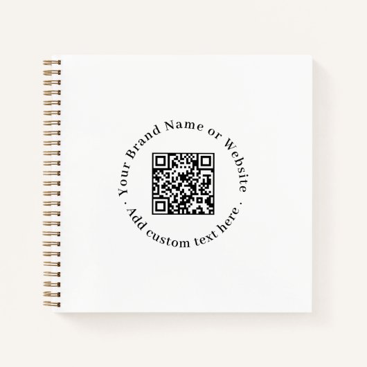 White QR | Modern Minimal Business Design ノートブック (正面)