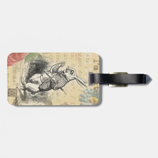 White Rabbit Alice in Wonderland Art ラゲッジタグ (裏面横)