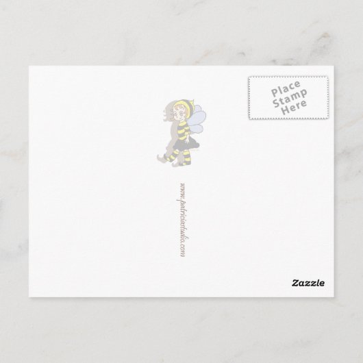 White rabbit and mini Aliace ポストカード (裏面)