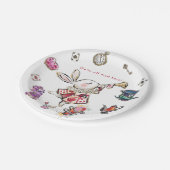 White Rabbit Mad Hatter Tea Party Birthday ペーパープレート (アングル)