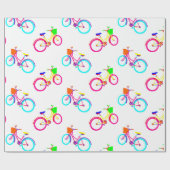 white rainbow bikes colorful bicycles ラッピングペーパー (フラット)