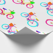 white rainbow bikes colorful bicycles ラッピングペーパー (角)