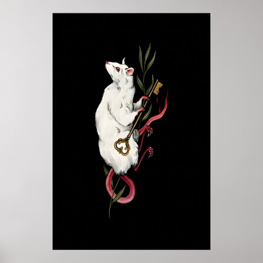 White Rat Illustration Gothic - Giclee Print from ポスター (正面)