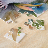 White Rat Mouse Family Pet Portrait ジグソーパズル (側面)