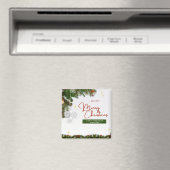 White Red and Green Organic Christmas マグネット (インサイチュ (食洗機))