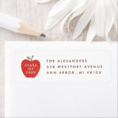 White Red Apple Preschool Graduation Address Label ラベル (インサイチュ)