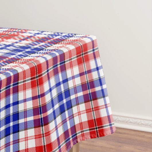White Red Blue Plaid Tartan Design  テーブルクロス (インサイチュ)