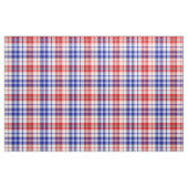 White Red Blue Plaid Tartan Design ファブリック (ファットクウォーター)