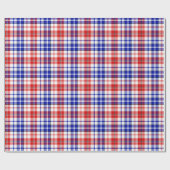 White Red Blue Plaid Tartan Design  ラッピングペーパー (フラット)