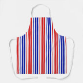 White Red Blue Stripes Pattern   エプロン (正面)