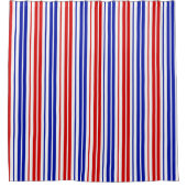 White Red Blue Stripes Pattern   シャワーカーテン (正面)