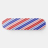 White Red Blue Stripes Pattern   スケートボード (横)