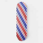 White Red Blue Stripes Pattern   スケートボード (正面)