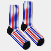 White Red Blue Stripes Pattern   ソックス (右)