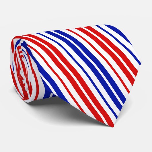 White Red Blue Stripes Pattern   ネクタイ (ロール)
