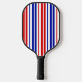 White Red Blue Stripes Pattern   ピックルボールラケット (裏面)
