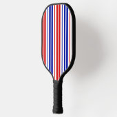 White Red Blue Stripes Pattern   ピックルボールラケット (左)