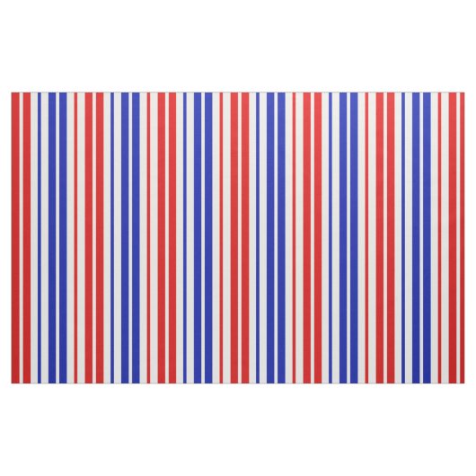 White Red Blue Stripes Pattern   ファブリック (ファットクウォーター)