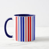 White Red Blue Stripes Pattern   マグカップ (左)