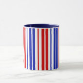 White Red Blue Stripes Pattern   マグカップ (中央)