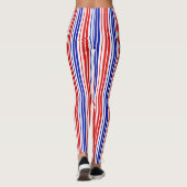 White Red Blue Stripes Pattern   レギンス (裏面)