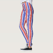 White Red Blue Stripes Pattern   レギンス (左)