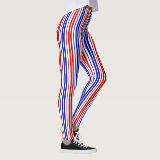 White Red Blue Stripes Pattern   レギンス
