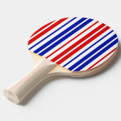 White Red Blue Stripes Pattern   卓球ラケット (正面アングル)