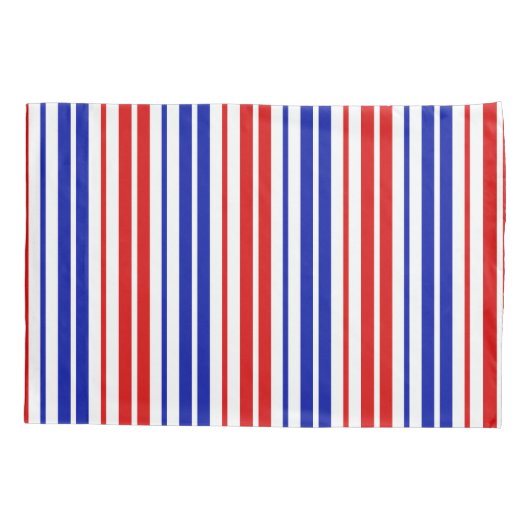 White Red Blue Stripes Pattern   枕カバー (裏面)