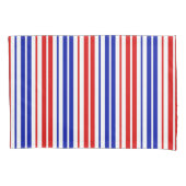 White Red Blue Stripes Pattern   枕カバー (正面)