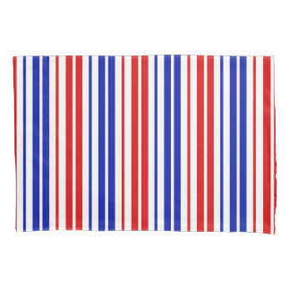 White Red Blue Stripes Pattern   枕カバー