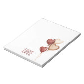 White Red Cream Heart Balloons Love  ノートパッド (回転)