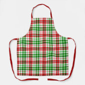 White Red Green Plaid Tartan Design  エプロン (正面)