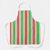 White Red Green Stripes Pattern   エプロン (正面)