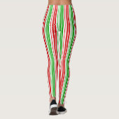 White Red Green Stripes Pattern   レギンス (裏面)