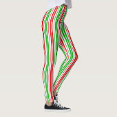 White Red Green Stripes Pattern   レギンス (右)