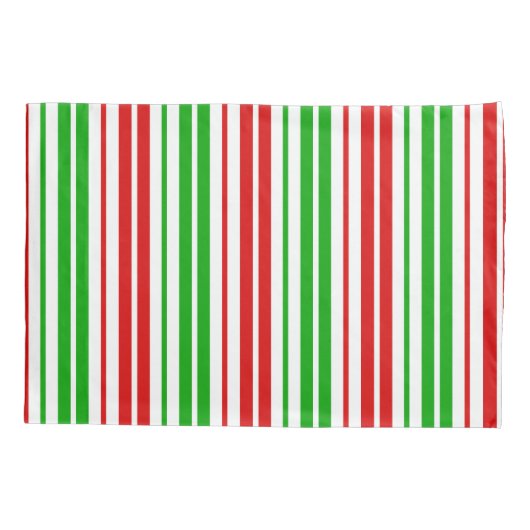 White Red Green Stripes Pattern   枕カバー (裏面)