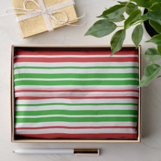 White Red Green Stripes Pattern   薄葉紙 (ギフト)