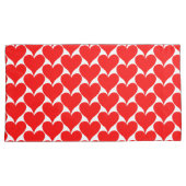 White Red Hearts Pattern 枕カバー (正面右)