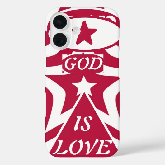 White & Red Star - Bold Contrast "God Is Love" Case-Mate iPhoneケース (裏面)