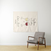 White Red Wine Glass Wedding Welcome タペストリー (インサイチュ(横))