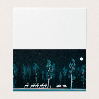 White Reindeer, Snowy Cabin, Moonlit Night